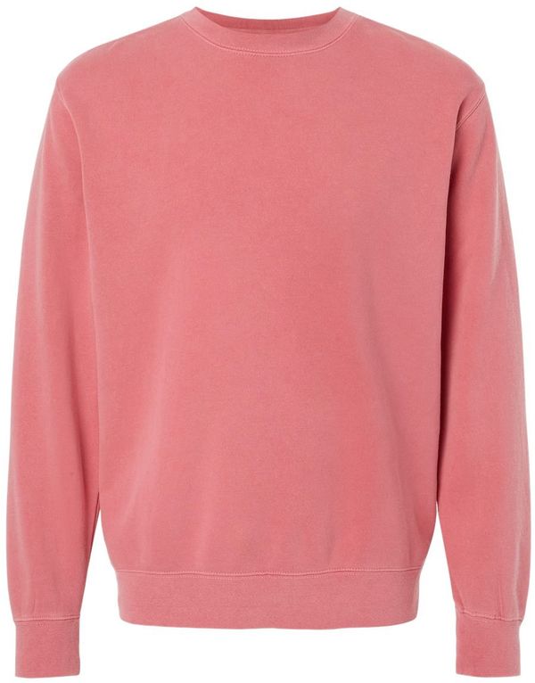 Am image of a Custom Independent Trading Co. Unisex Midweight Pigment Dyed Crewneck Sweatshirt in Pigment Pink!