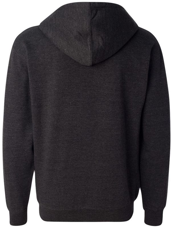 Am image of a Custom INDEPENDENT TRADING CO ADULT MIDWEIGHT ZIP HOODED SWEATSHIRT in Charcoal Heather!