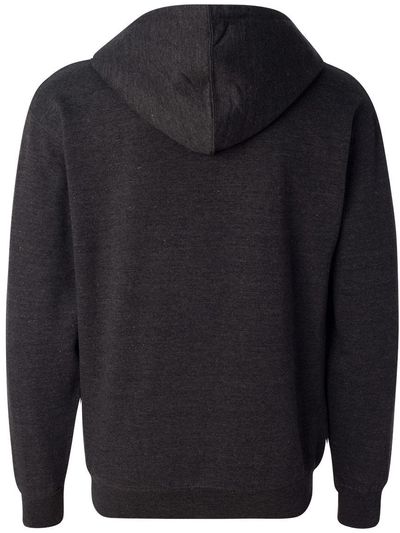 Am image of a Custom INDEPENDENT TRADING CO ADULT MIDWEIGHT ZIP HOODED SWEATSHIRT in Charcoal Heather!
