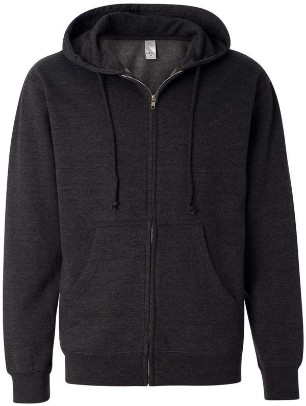Am image of a Custom INDEPENDENT TRADING CO ADULT MIDWEIGHT ZIP HOODED SWEATSHIRT in Charcoal Heather!