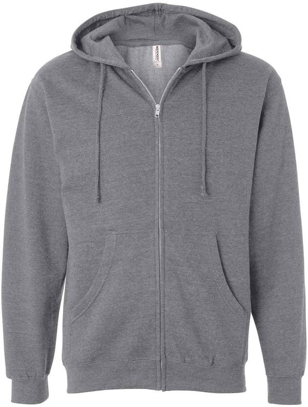 An image of a Custom INDEPENDENT TRADING CO ADULT MIDWEIGHT ZIP HOODED SWEATSHIRT in Gunmetal Heather!