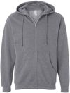 An image of a Custom INDEPENDENT TRADING CO ADULT MIDWEIGHT ZIP HOODED SWEATSHIRT in Gunmetal Heather!