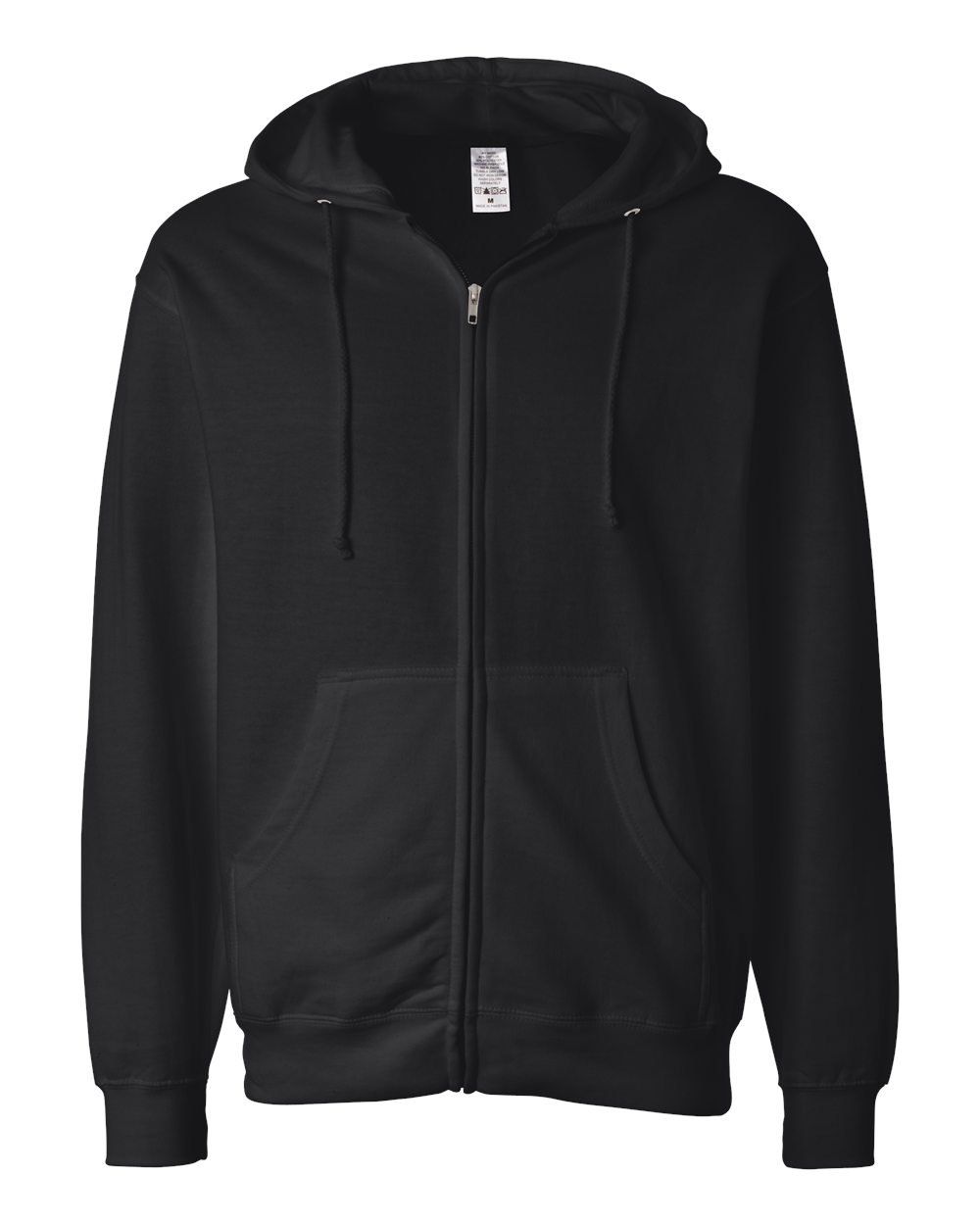 INDEPENDENT TRADING CO ADULT MIDWEIGHT ZIP HOODED SWEATSHIRT in Black