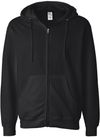 Am image of a Custom INDEPENDENT TRADING CO ADULT MIDWEIGHT ZIP HOODED SWEATSHIRT in Black!