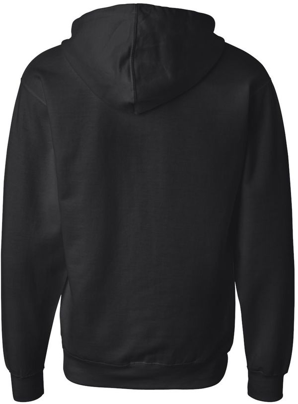 Am image of a Custom INDEPENDENT TRADING CO ADULT MIDWEIGHT ZIP HOODED SWEATSHIRT in Black!