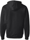 Am image of a Custom INDEPENDENT TRADING CO ADULT MIDWEIGHT ZIP HOODED SWEATSHIRT in Black!