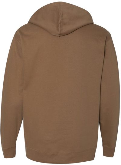 Am image of a Custom INDEPENDENT ADULT MIDWEIGHT HOODED SWEATSHIRT in Saddle!