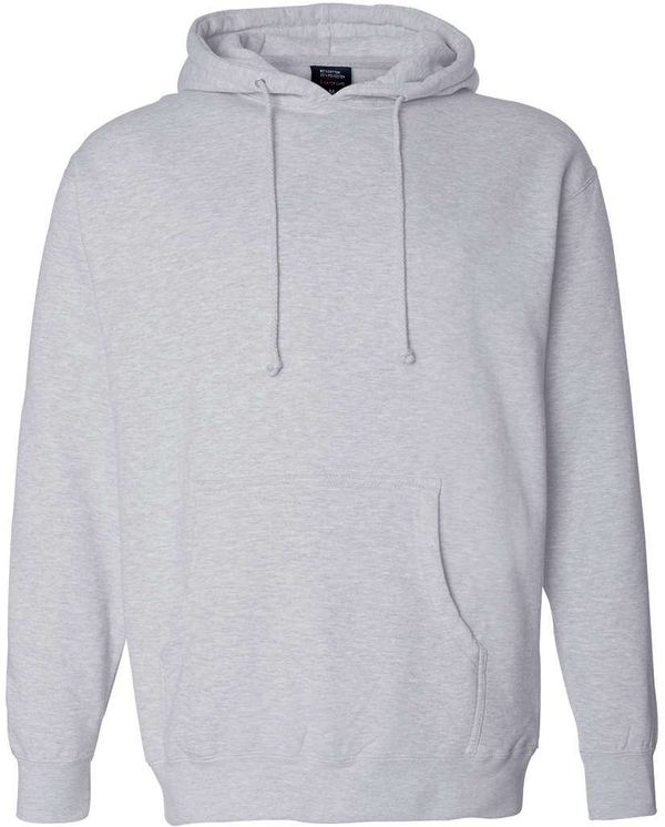 Am image of a Custom Independent Trading Co. Heavyweight Hooded Sweatshirt in Grey Heather!