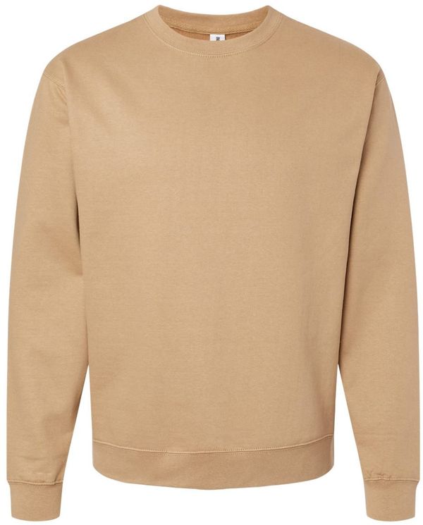 Am image of a Custom INDEPENDENT ADULT MIDWEIGHT CREWNECK SWEATSHIRT in Sandstone!
