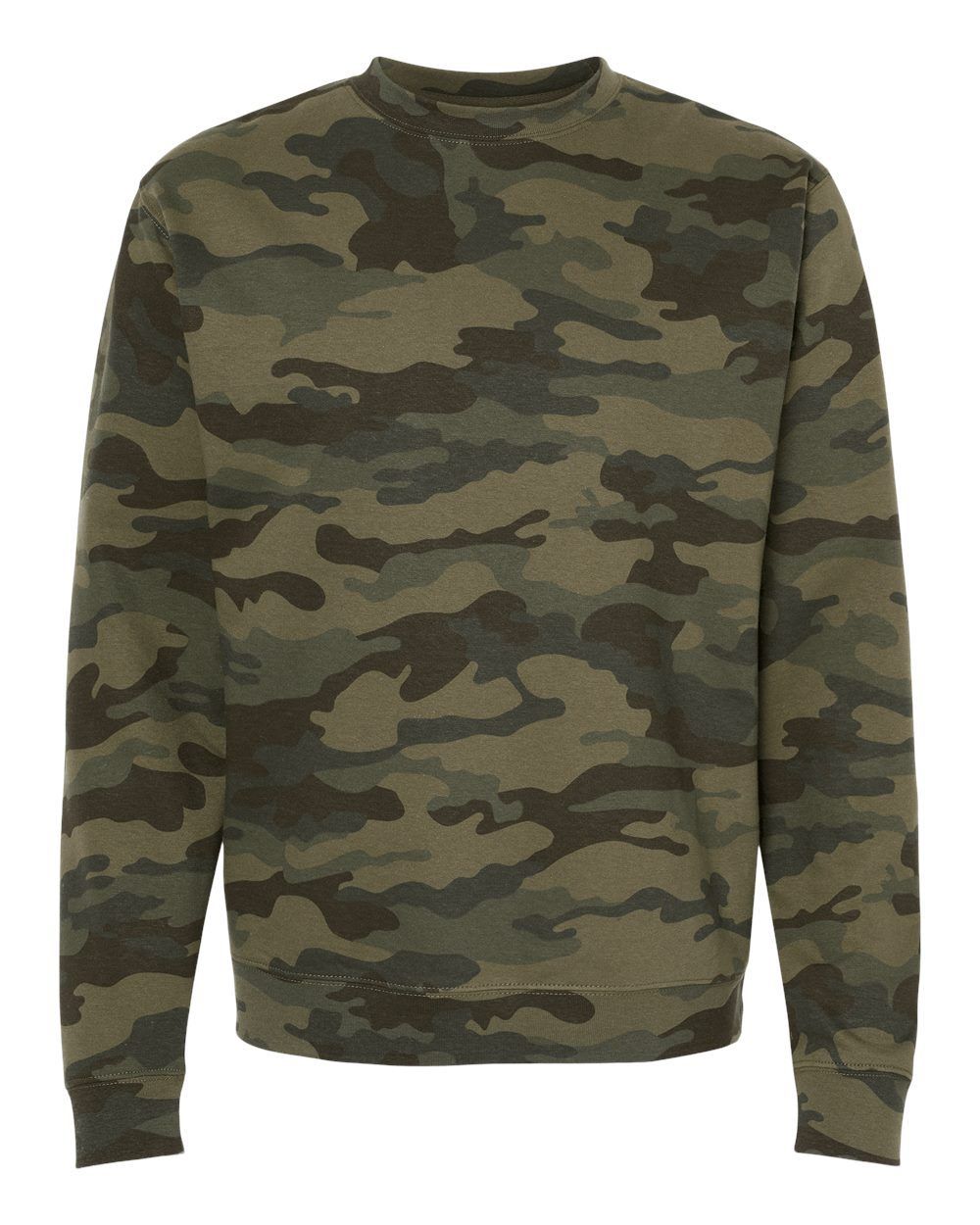 INDEPENDENT ADULT MIDWEIGHT CREWNECK SWEATSHIRT in Forest Camo