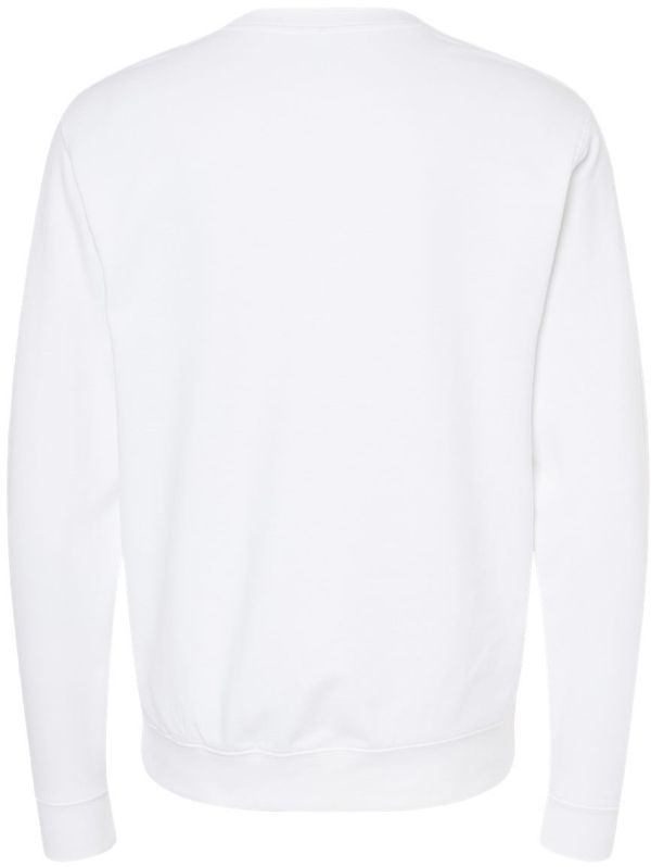 Am image of a Custom INDEPENDENT ADULT MIDWEIGHT CREWNECK SWEATSHIRT in White!