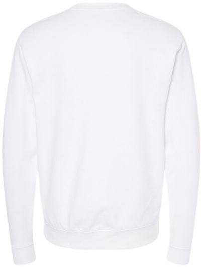 Am image of a Custom INDEPENDENT ADULT MIDWEIGHT CREWNECK SWEATSHIRT in White!