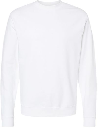 Am image of a Custom INDEPENDENT ADULT MIDWEIGHT CREWNECK SWEATSHIRT in White!