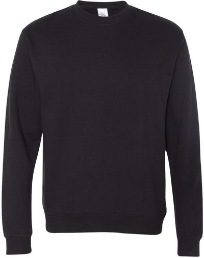 Am image of a Custom INDEPENDENT ADULT MIDWEIGHT CREWNECK SWEATSHIRT in Black!