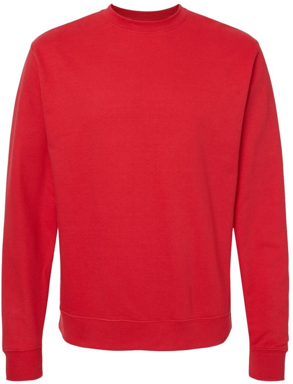 Am image of a Custom INDEPENDENT ADULT MIDWEIGHT CREWNECK SWEATSHIRT in Red!