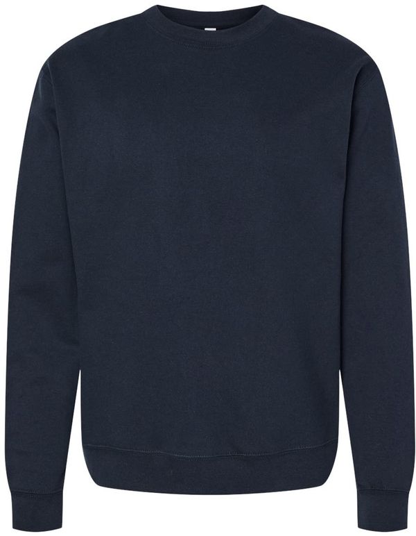 Am image of a Custom INDEPENDENT ADULT MIDWEIGHT CREWNECK SWEATSHIRT in Classic Navy!