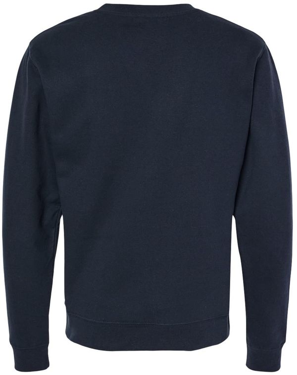 Am image of a Custom INDEPENDENT ADULT MIDWEIGHT CREWNECK SWEATSHIRT in Classic Navy!