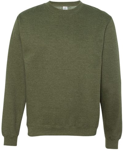 Am image of a Custom INDEPENDENT ADULT MIDWEIGHT CREWNECK SWEATSHIRT in Army Heather!