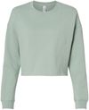 An image of a Custom Independent Trading Co Womens Lightweight Crop Crew Pullover in Sage!