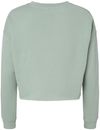 An image of a Custom Independent Trading Co Womens Lightweight Crop Crew Pullover in Sage!