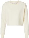 Am image of a Custom Independent Trading Co Womens Lightweight Crop Crew Pullover in Bone!