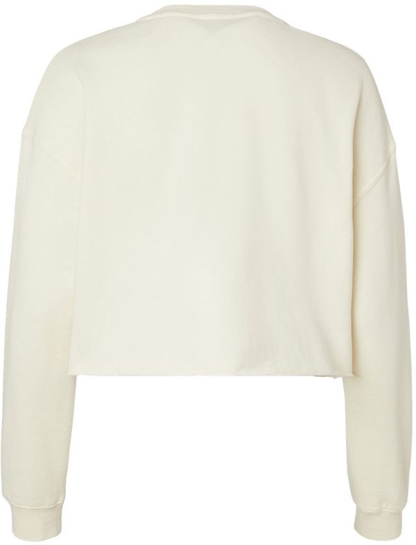 Am image of a Custom Independent Trading Co Womens Lightweight Crop Crew Pullover in Bone!