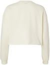 Am image of a Custom Independent Trading Co Womens Lightweight Crop Crew Pullover in Bone!