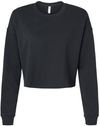 Am image of a Custom Independent Trading Co Womens Lightweight Crop Crew Pullover in Black!
