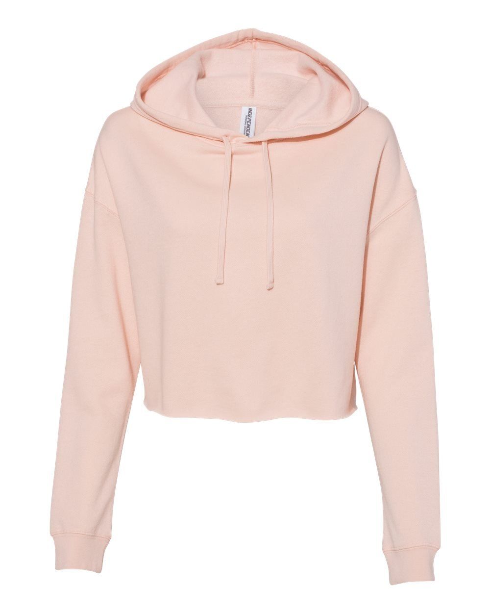 Independent Trading Co Womens Lightweight Cropped Hooded Sweatshirt in Blush