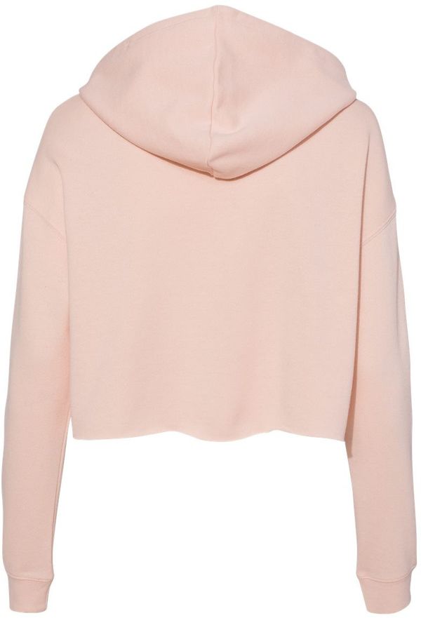 Am image of a Custom Independent Trading Co Womens Lightweight Cropped Hooded Sweatshirt in Blush!