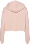 Am image of a Custom Independent Trading Co Womens Lightweight Cropped Hooded Sweatshirt in Blush!