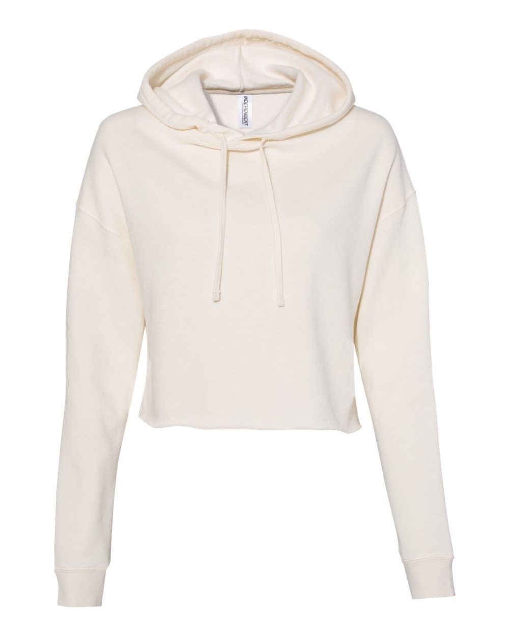 Independent Trading Co Womens Lightweight Cropped Hooded Sweatshirt in Bone