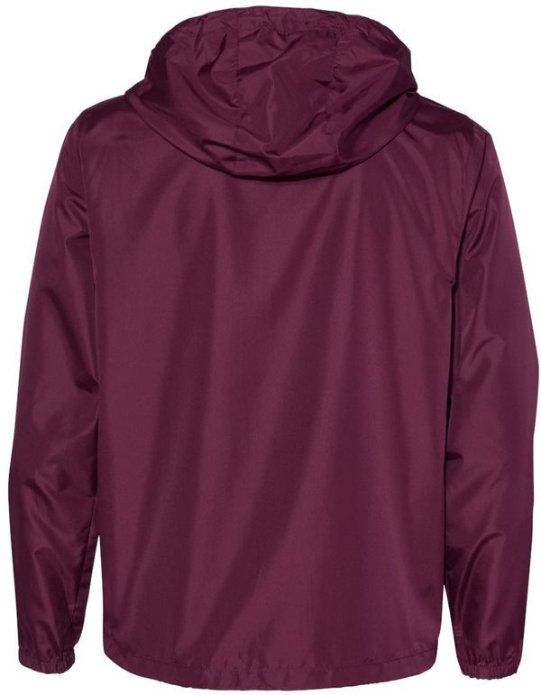 An image of a Custom Independent Trading Co Lightweight Windbreaker Full Zip Jacket in Maroon!