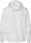 Am image of a Custom Independent Trading Co Lightweight Windbreaker Full Zip Jacket in White Camo!
