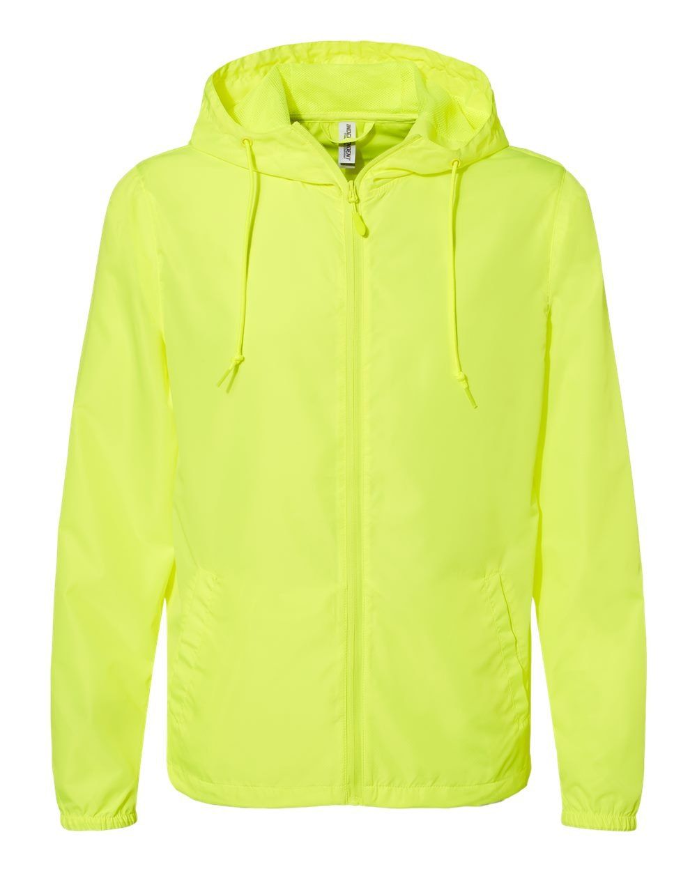 Independent Trading Co Lightweight Windbreaker Full Zip Jacket in Safety Yellow