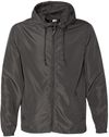 Am image of a Custom Independent Trading Co Lightweight Windbreaker Full Zip Jacket in Graphite!