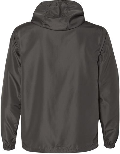 Am image of a Custom Independent Trading Co Lightweight Windbreaker Full Zip Jacket in Graphite!