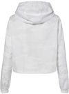 Am image of a Custom Independent Trading Co Womens Lightweight Pullover Crop Windbreaker in White Camo!