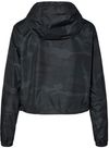 Am image of a Custom Independent Trading Co Womens Lightweight Pullover Crop Windbreaker in Black Camo!