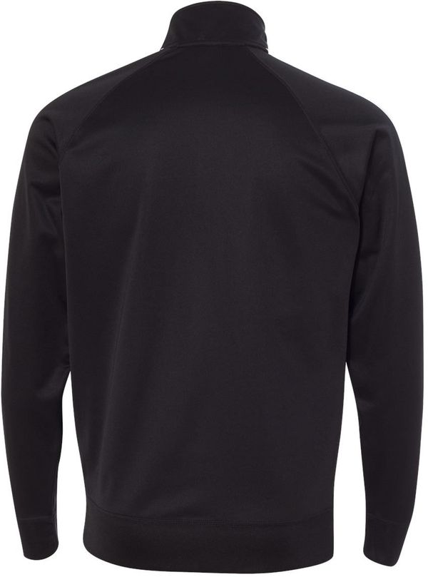 Am image of a Custom Unisex Poly Tech Full Zip Track Jacket in Black!