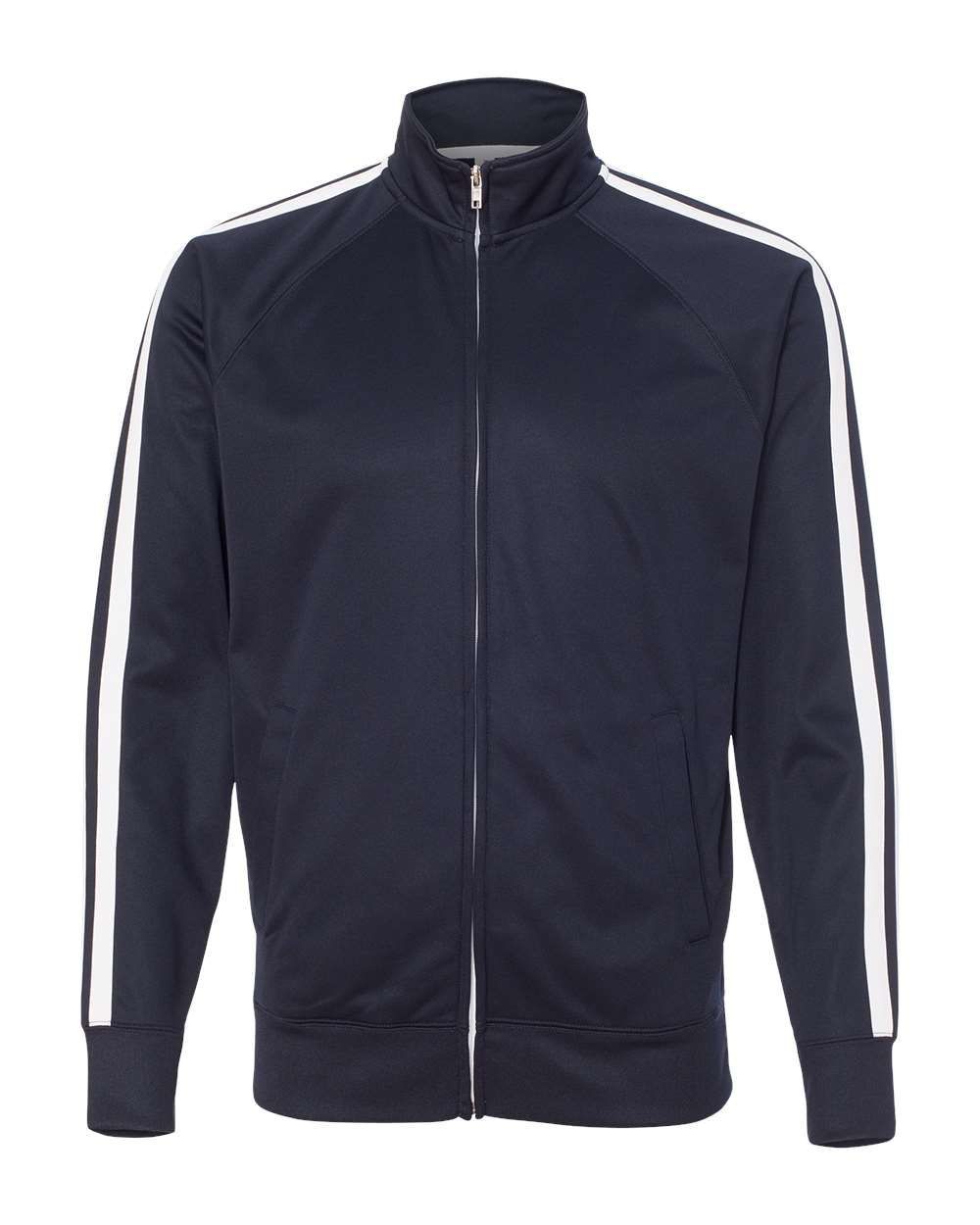Unisex Poly Tech Full Zip Track Jacket in Classic Navy