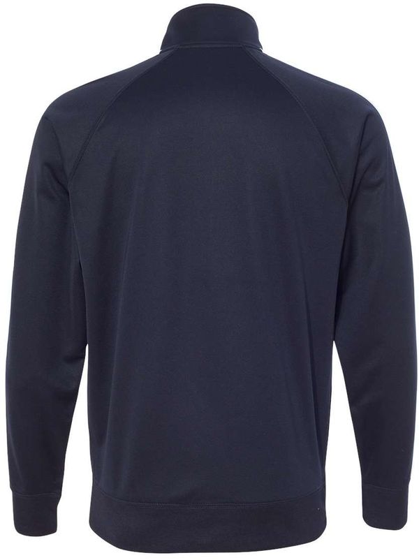 Am image of a Custom Unisex Poly Tech Full Zip Track Jacket in Classic Navy!