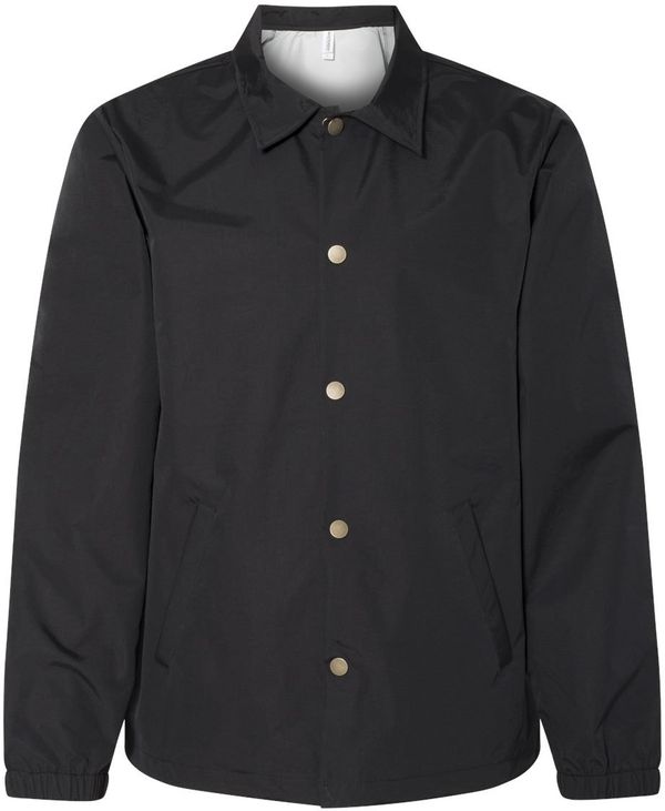 Am image of a Custom Independent Trading Co Water Resistant Windbreaker Coachs Jacket in Black!