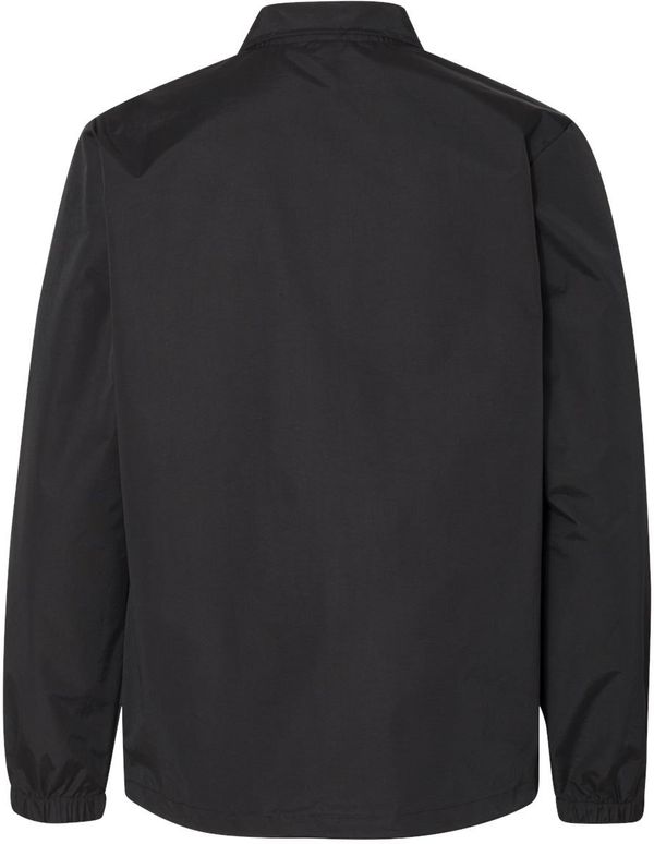 Am image of a Custom Independent Trading Co Water Resistant Windbreaker Coachs Jacket in Black!