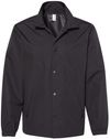 An image of a Custom Independent Trading Co Water Resistant Windbreaker Coachs Jacket in Black/black!