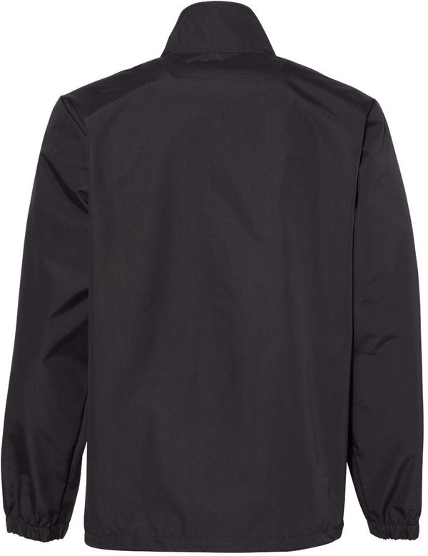 An image of a Custom Independent Trading Co Water Resistant Windbreaker Coachs Jacket in Black/black!