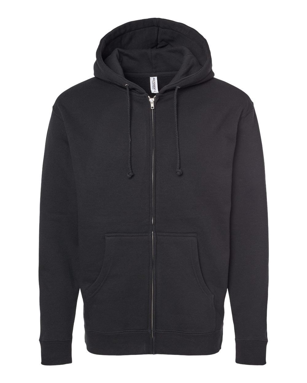 Independent Trading Co Heavyweight Full Zip Hooded Sweatshirt in Black