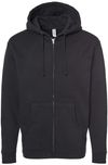 Am image of a Custom Independent Trading Co Heavyweight Full Zip Hooded Sweatshirt in Black!