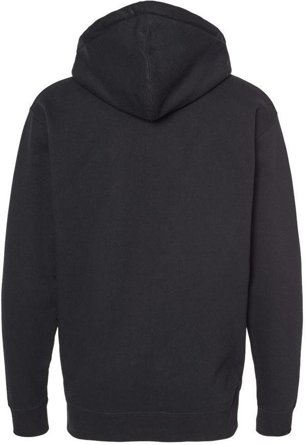 Am image of a Custom Independent Trading Co Heavyweight Full Zip Hooded Sweatshirt in Black!