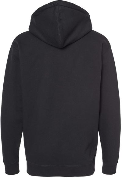 Am image of a Custom Independent Trading Co Heavyweight Full Zip Hooded Sweatshirt in Black!